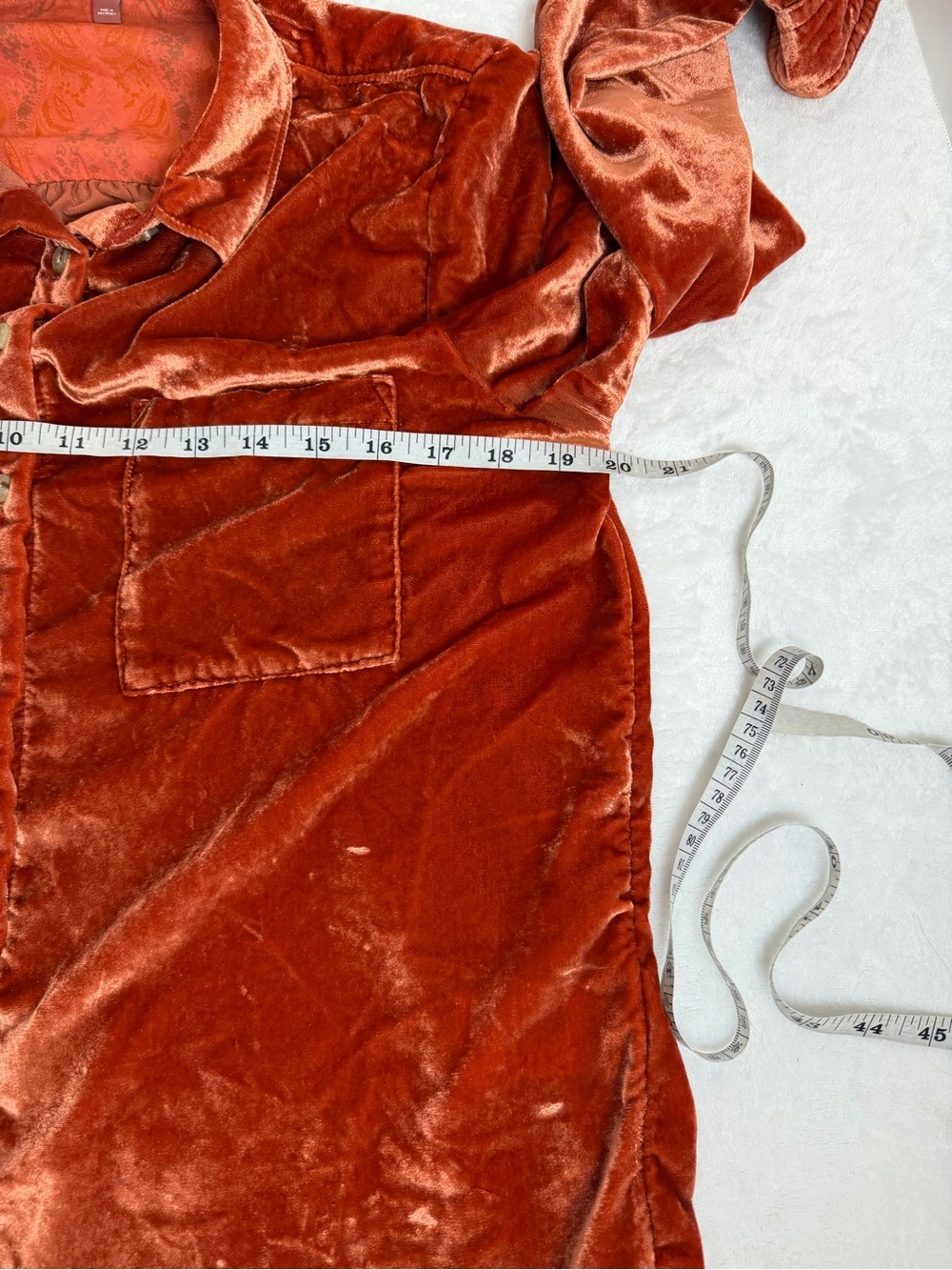 Pilcro by Anthropologie  Rust Velvet Button-Front Shirt - Women's Size Small - Picture 10 of 15